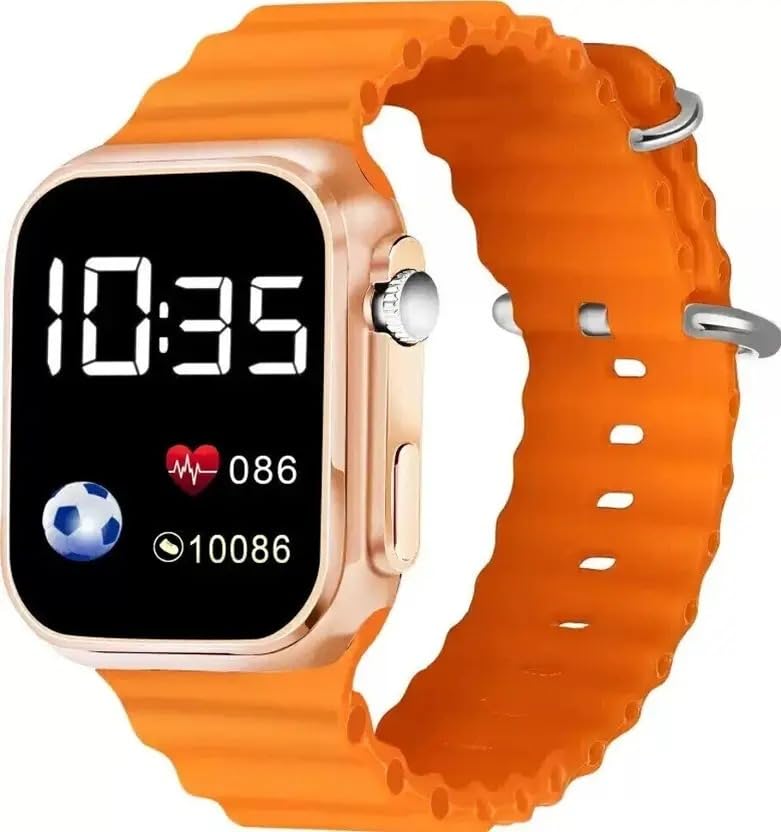Ultra Digital LED Watch Without connetivity Digital Watch - for Boys & Girls Ultra Digital (Orange)-image-16