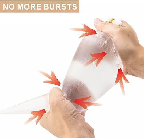 Miniatura 3 de Bolsas de pastelería desechables de 16 pulgadas, 100 bolsas de pastelería grandes, bolsas de glaseado, bolsas de decoración de pasteles, bolsas de