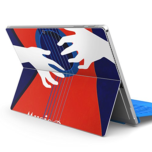 igsticker Surface pro7 (2019) pro6 pro2017 pro4 専用 スキンシール サーフェス ノートブック ノートパソコン カバー ケース フィルム ステッカー アクセサリー 保護 012267 ギター イラスト 英語