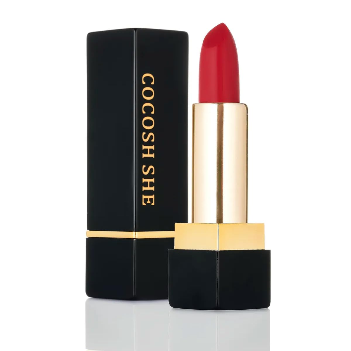Cocosh She Silk Velvet Lipstick Ruj, Nemlendirici Etki, Yoğun Pigmentasyon, Kadifemsi Dudaklar (02 Crimson)