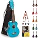 Hola! Music HM-21LB Soprano Ukulele Bundle with Canvas Tote Bag, Strap and Picks, Color Series - Light Blue
