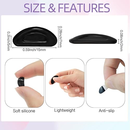 Miniatura 9 de Almohadillas de nariz para lentes, almohadillas de nariz para lentes, 0.079 pulgadas de grosor, almohadillas adhesivas para la nariz, almohadillas
