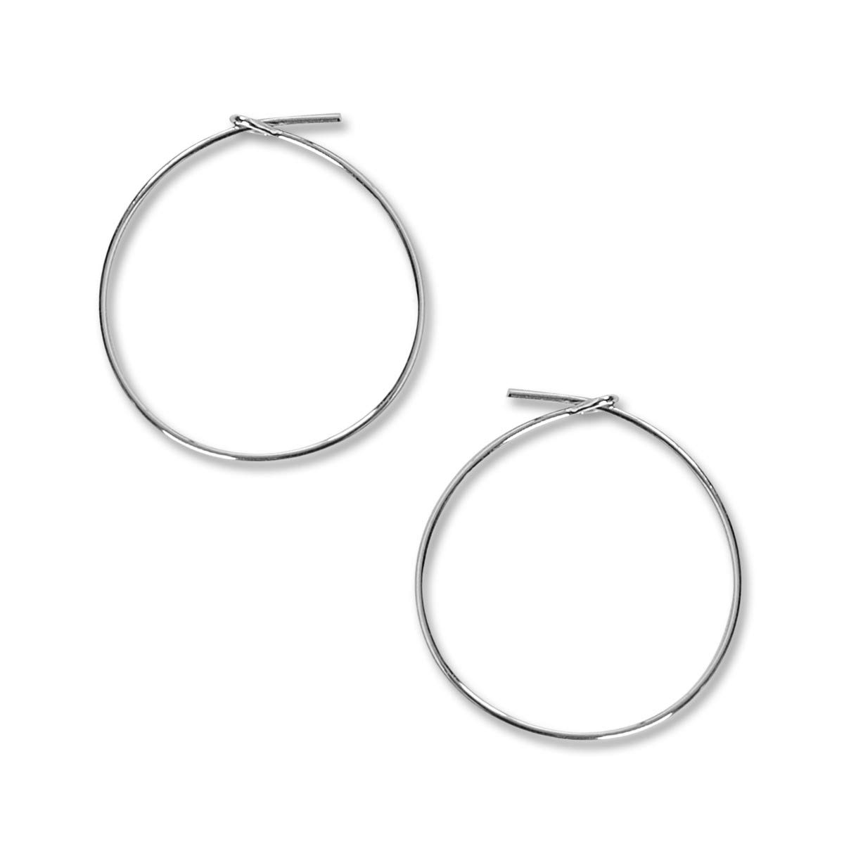 Thin Hoop Earrings for Women - Hypoallergenic Lightweight Wire Threader Loop Drop Dangles - Safe for Sensitive Ears - Plated in 925 Sterling Silver or