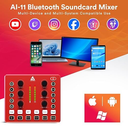 Image of Audio Array All in 1 Pro Bundle | Condenser Mic with USB Bluetooth Soundcard Mixer | Complete Setup for Streaming, Podcasting, Gaming, Singing & Home Studio Recording| GB-02