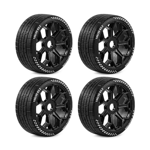 RC�X�y�A�p�[�c For ARRMA 1/7 For Infraction For FELONY For Limitless FSRC GT 1/8 HuanNao X3GT 17 �~�����[�g���Z�p�n�u R ���� RC �^�C���z�C�[�� 4 ��(Black)