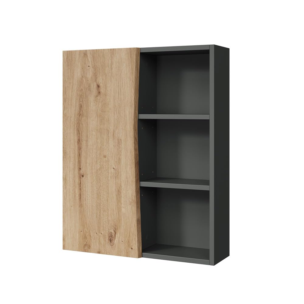 Vicco Armario de baño Willow, Artesano, 56 x 70 cm con 3 Compartimentos Abiertos, Apto para Montaje en Pared y para Diferentes tamaños de baño