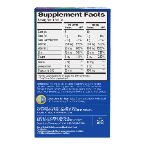 Image of PreserVision AREDS 2 Eye Vitamins Lutein Zeaxanthin Supplement 100 Softgels | AREDS 2 formula, macular support vitamins*, lutein & zeaxanthin, vitamin C, E, zinc, CoQ10, #1 eye doctor recommended brand1