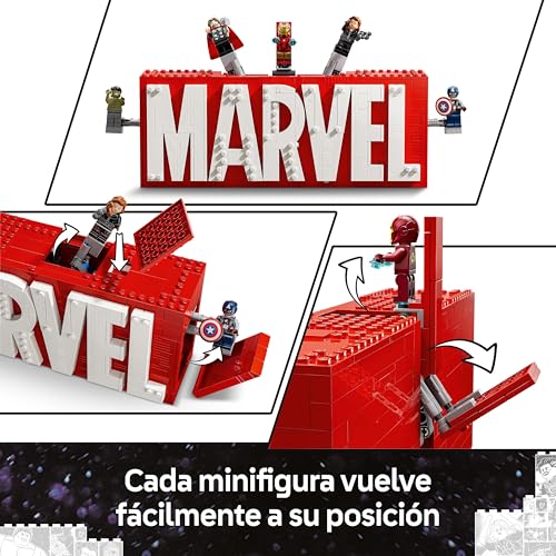 LEGO Marvel 76313 Logotipo con Minifiguras de Vengadores Maqueta 3D 5