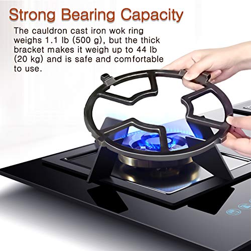 Wok Ring,Universal Non Slip Black Carbon Steel Wok Stove Rack for Kitchen Wok Support Ring Cooktop Range Pan Holder Stand Stove Rack Milk Pot Holder for Gas Hob - Gas Stove Accessories