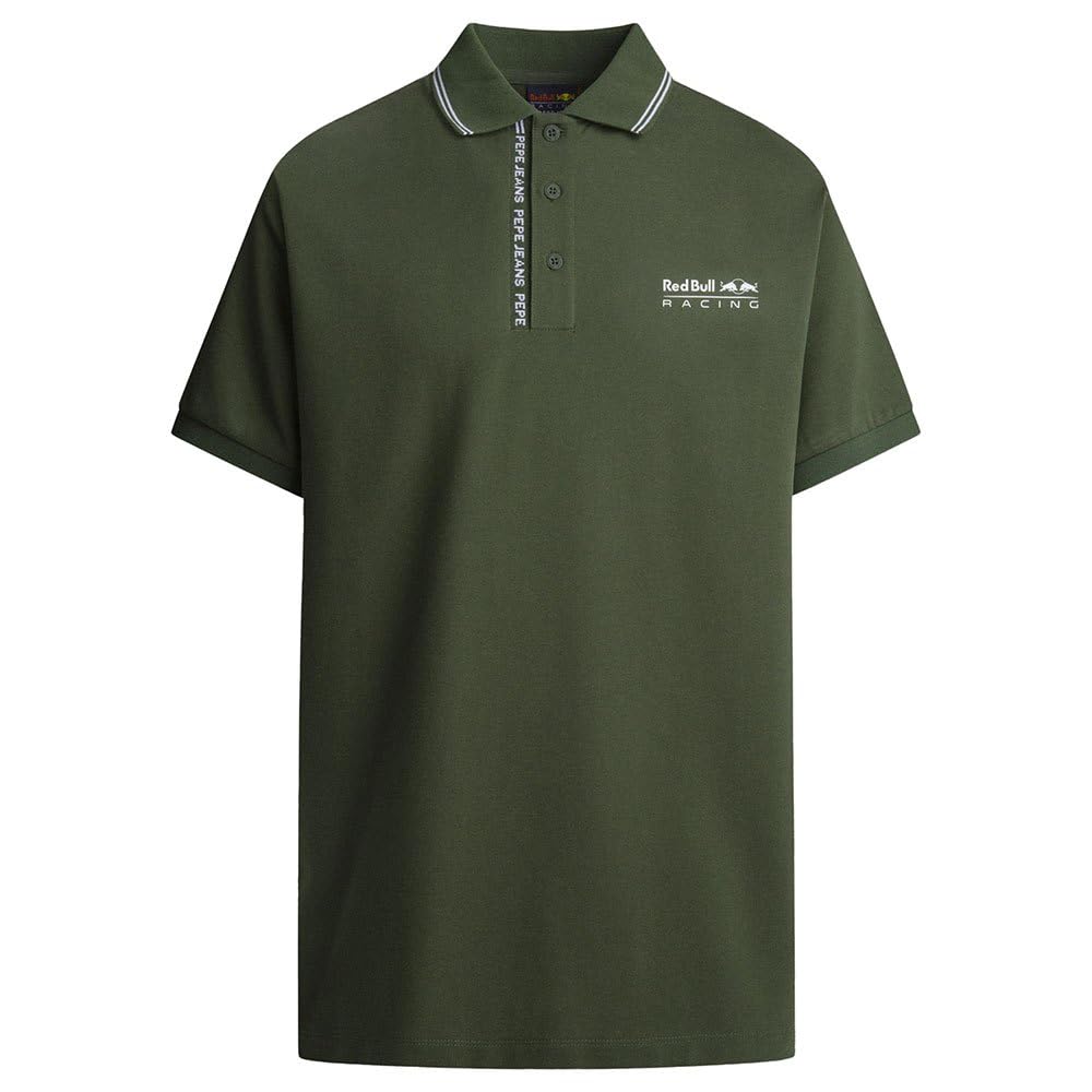 Red Bull Racing X Pepe Jeans Men's RBR Tipped Logo Polo Polo, Green (Regent Green), XS