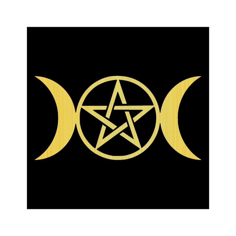 Car Stickers Vinyl Decal Triple Moon Goddess Wicca Pentacle Motorcycle Decorative Accessories(Gold)