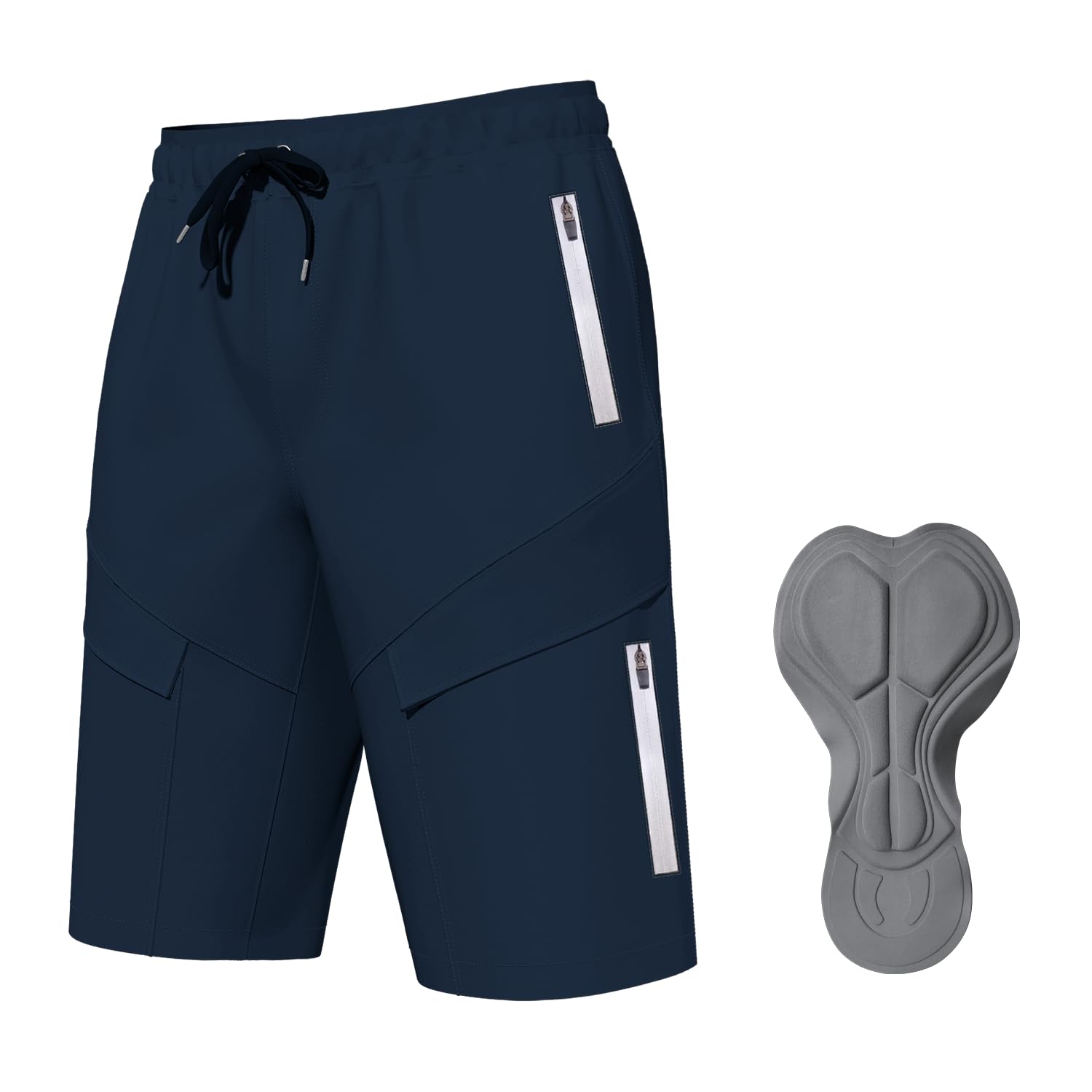 Lo.gas Radhose Herren Gepolstert Kurz 6 mit Taschen,Mountainbike Shorts Atmungsaktiv Locker Sitzende Radlerhose für Radsport,Gravel Bike & Mountainbike
