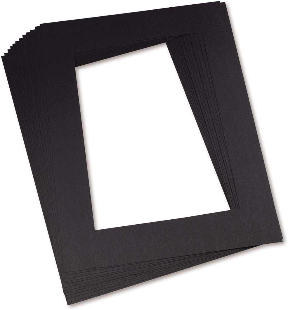 Pacon Pre-Cut Mat Frames P0072570, Black, 12" x 18", 12 Frames (Pack of 12)