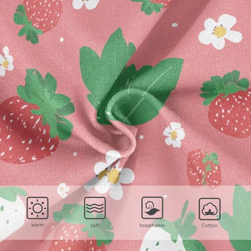 Wusikd Cute Strawberry Pink Girls' Underwear Cotton Girls Briefs Soft Toddler Underwear 2T3