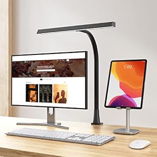 LED Desk Lamp Flexible Gooseneck, BEIGAON 10W Daylight Desk Lamp, 1000 Lumens, Eye-caring Desk Light, 3 Color Modes 10 Brightness Levels, Adaptor Included, Desk Lamp Clamp for Study, Work, Craft-Black