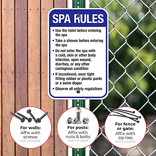 Cartel reglas piscina aluminio 18x12 pulgadas miniatura 4
