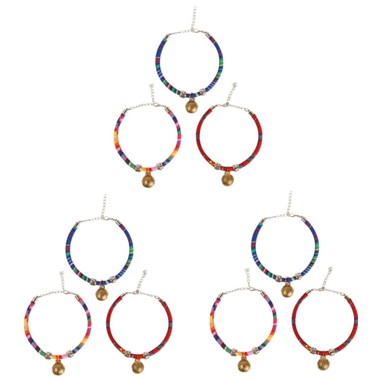VANZACK 9stücke Teiliges Katzenhalsband Mit Verstellbarem Glockendesign Ethnischer Stil Für Katzen Und Kleine Hunde Mit Angenehmer Haptik Und Hoher Strapazierfähigkeit