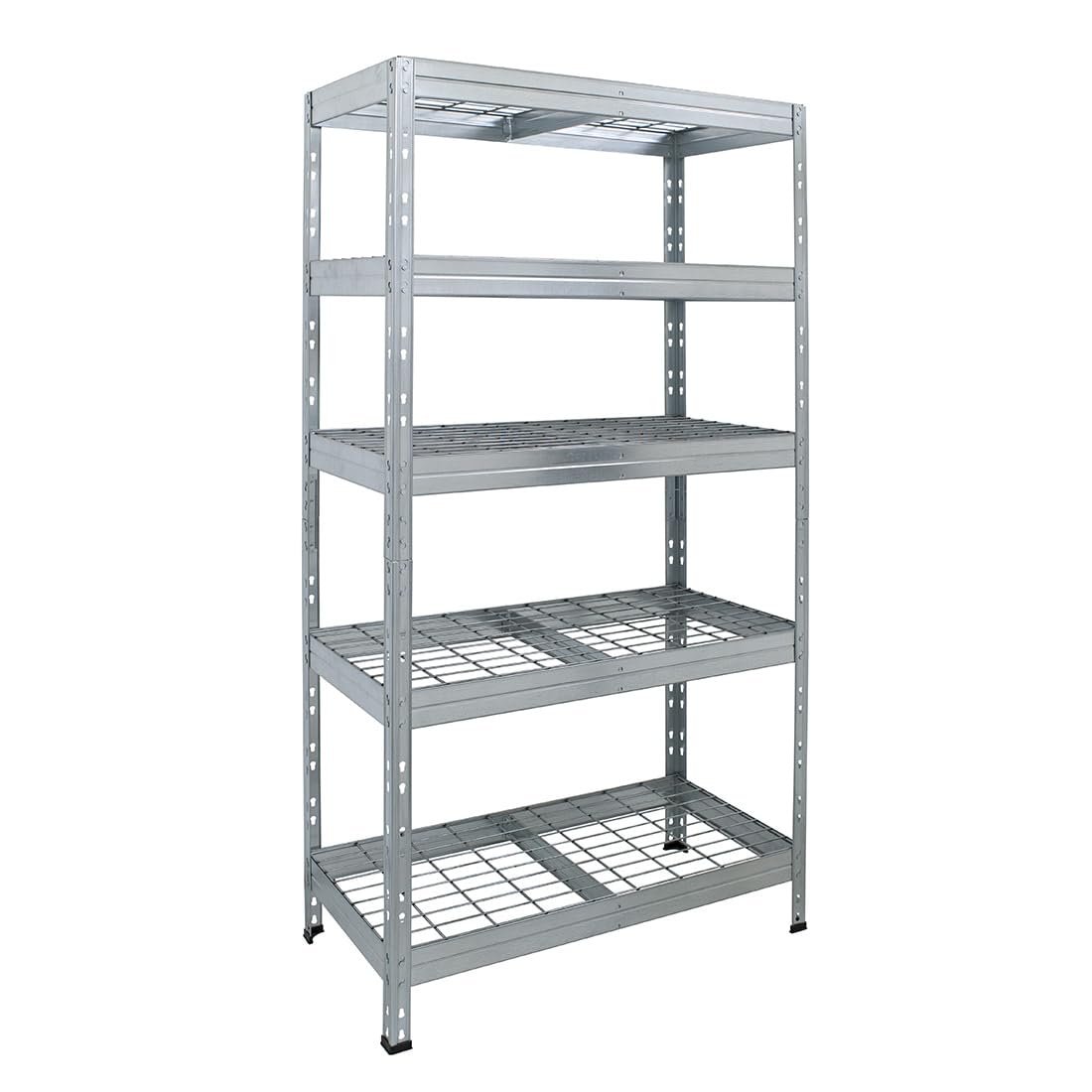 Rivet Schwerlastregal mit Stahlgitter-Boden 180x90x45cm(HxBxT) 5 Böden 250 kg pro Boden verzinkt