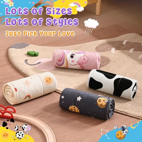 anfie Weighted Lap Pad 2 Pounds, Weighted Blanket (30"*40") Cooling Blanket for Sleeping,Weighted Throw Blanket for Travel Indoor Outdoor (Pink Unicorn)