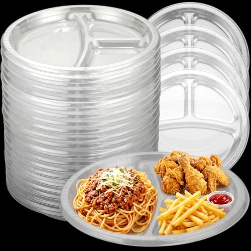Umigy 100 Pcs Transparent 3-Comp Plates