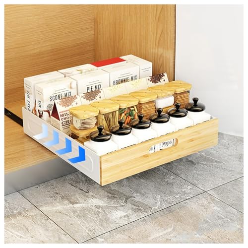 Gabinete extraíble de 16.9 pulgadas de profundidad para almacenamiento debajo del fregadero y despensa de cocina, nano película, color blanco, solución de gabinete de cocina de 15.7 pulgadas de ancho