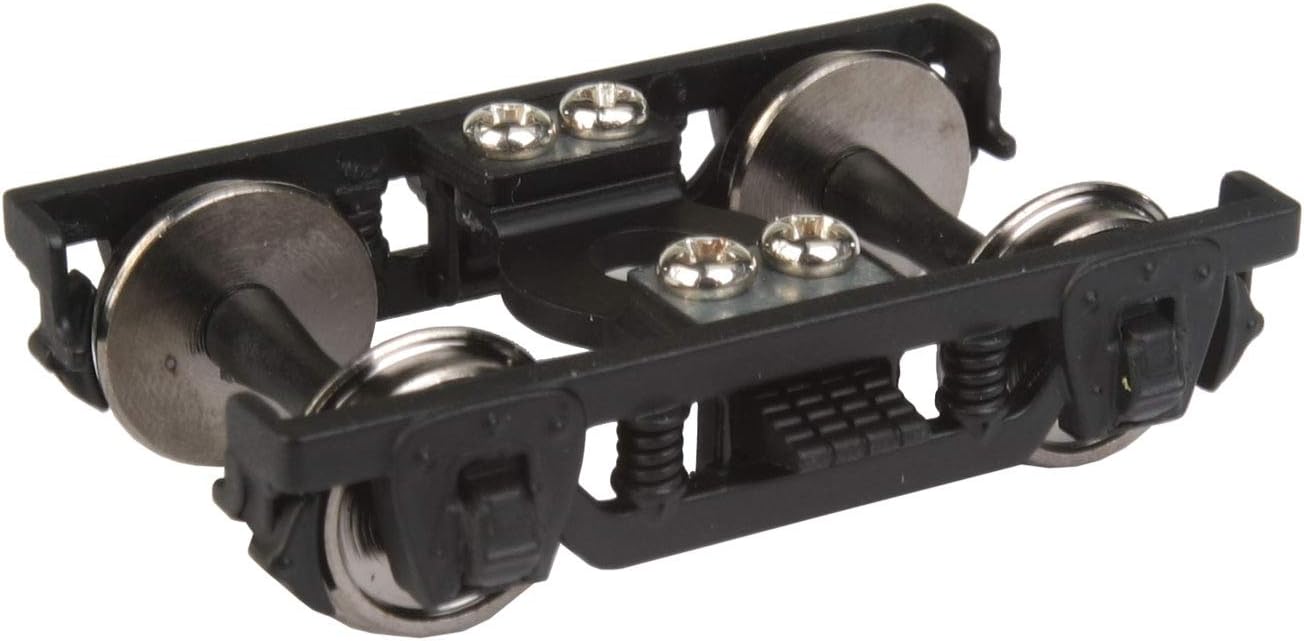 Pullman-Standard 8' Wheelbase, Heavyweight 4-Wheel Trucks -- Black - 1 Pair
