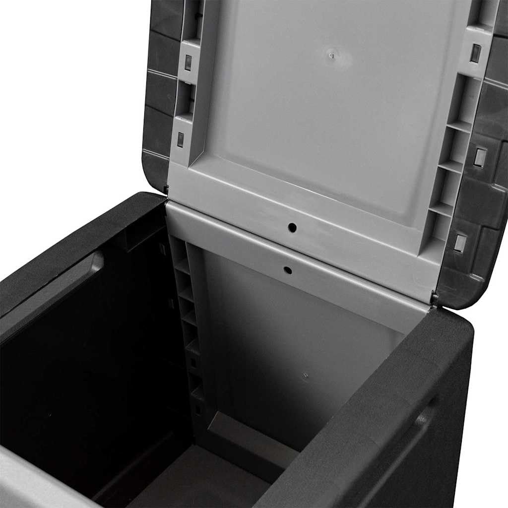Garten-Aufbewahrungsbox 130 L wetterfest mit Deckel 54x53x57 cm aus 100% PP Dunkelgrau Schwarz für Kissen Auflagen Stauraum Balkon Terrasse Outdoor Schutz