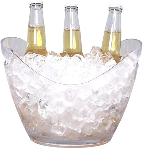 Miniatura 1 de Restaurantware Bar Lux - Cubo de champán de 10.6 x 8.1 x 7.9 pulgadas, 1 cubo ovalado para vino, con asas, cubo enfriador de vino de plástico