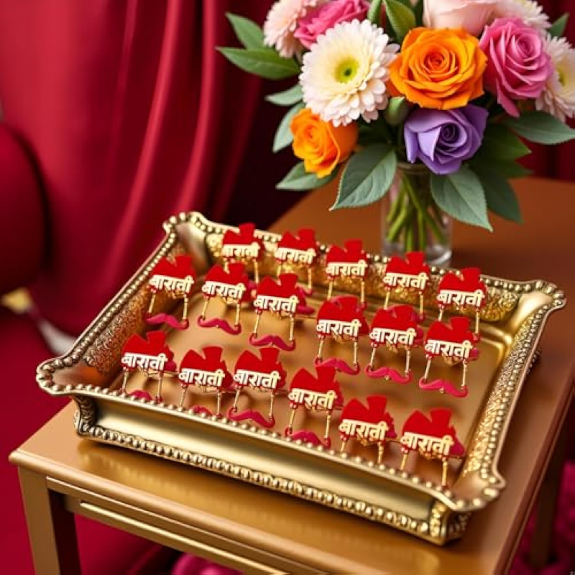 Barati Wedding Brooch Pins for Decoration, Set of 30