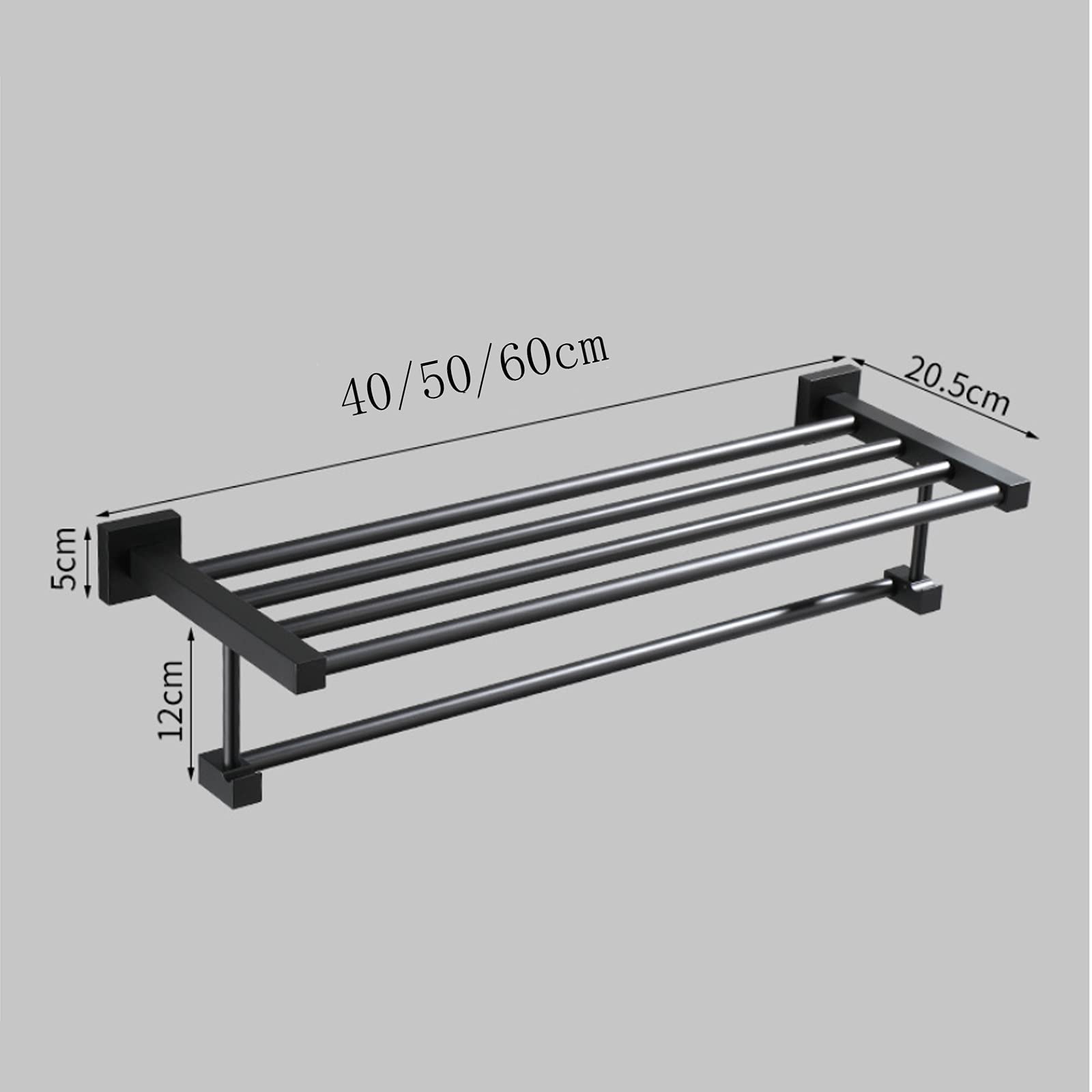 LYGXWJFC Toallero Soporte para Toallas de baño Accesorios de baño Soporte para Toallas de baño de Aluminio Cuadrado para baño/Soporte para Toallas de Cocina Perforación e instalación montada en la