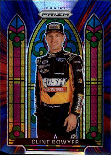 2020 Prizm Racing Red and Blue Hyper Refractor #69 Clint Bowyer Rush Truck Centers Stewart-Haas Racing Ford Official NASCAR Trading Card by Panini America