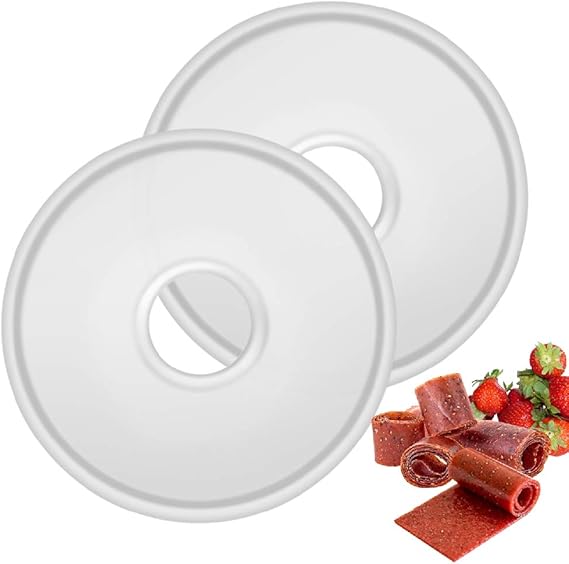 Flexzion Dehydrator Fruit Roll Trays Round Nonstick Reusable Plastic Dehydrator
