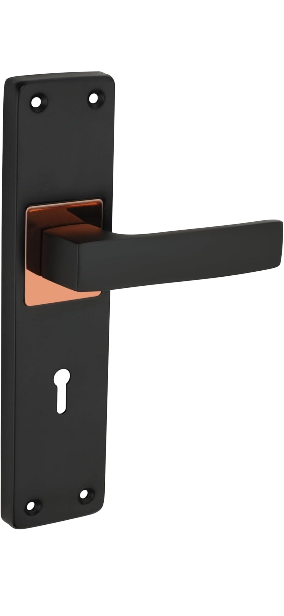 TREVI-Premium Mortise Door Lock Set for Main Door & Bedroom – Heavy-Duty Zinc & Brass Lock Handlesets – Stylish Black Matt Finish Handle Set with 3 Brass Keys Model Ferric KY (3 Steps Quality Checked) — Amazon image 3