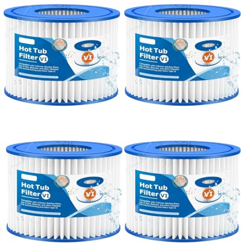 FIND A SPARE 4x Replacement Hot Tub Filters Compatible with Bestway Cartridge Type VI Fits All Lazy Lay Z Spa Models (Hawaii Miami Paris Vegas Monaco Palm Springs)