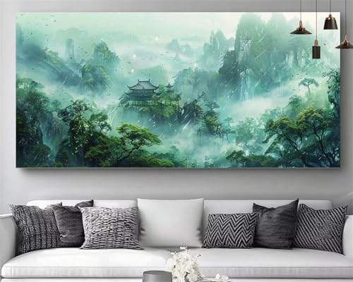 Broderie Diamant Kit Complet Montagne pour Décoration Salon Moderne 80x240cm