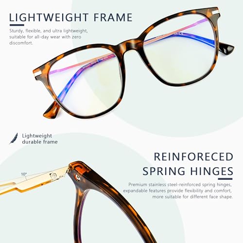 Image of Blue Light Blocking Glasses for Women Men, Square Thick Frame Anti Eyestrain & UV Glare JF6218
