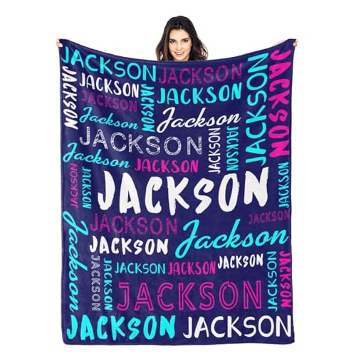 Personalized Name Blanket Customized Baby Blankets for Girls Boys Adults Monogrammed Blankets and Throws Christmas Birthday Mothers Fathers Valentines Day Gift
