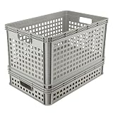 keeeper Transportkorb, Stapelbar, Polypropylen, Robert, Hellgrau, 1 x 22 l