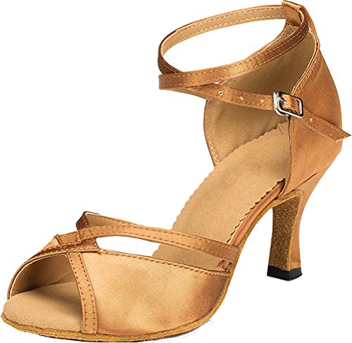 Chaussures de danse carrées femme marron 38.5 tango cha-cha style moderne