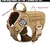 ICEFANG Tactical Dog Harness, Small Size,2X Metal Buckle,Working Dog MOLLE Vest with Handle,No Pulling Front Leash Clip,Hook and Loop Panel (Brown,S (Pack of 1))