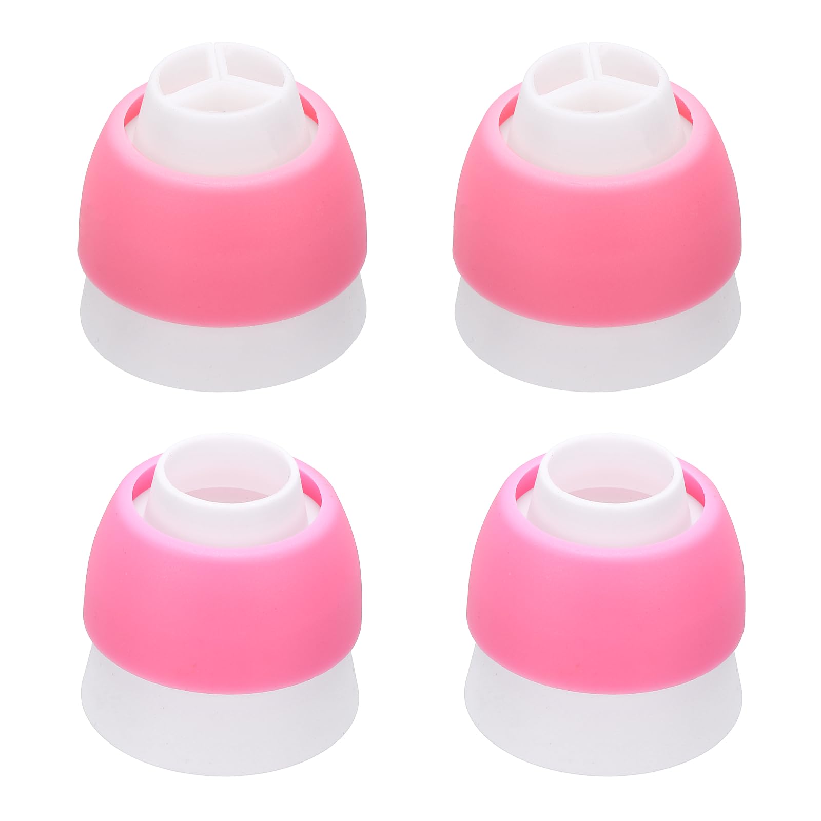 sourcing map 4 Pcs Piping Tip Coupler, Plastic 3 and 1 Color Couplers Icing Frosting Piping Bag Reusable Cake Baker Decor Tools Kit for Flower Mouth Nozzles Pastry Cupcake Tips, Pink