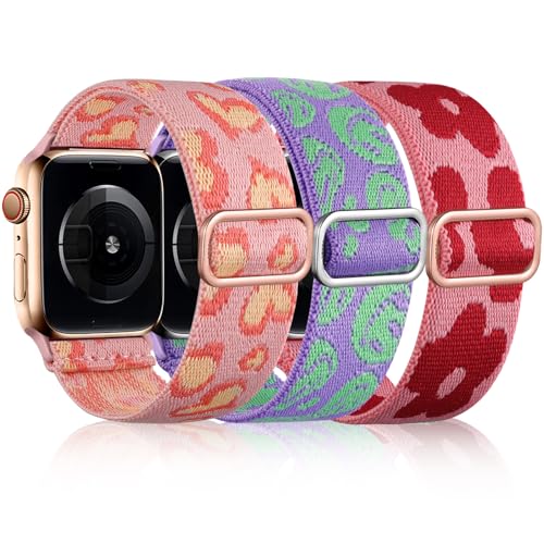 Image of DaQin 3 Pack Stretchy Solo Loop Compatible with Apple Watch Bands Men Women
