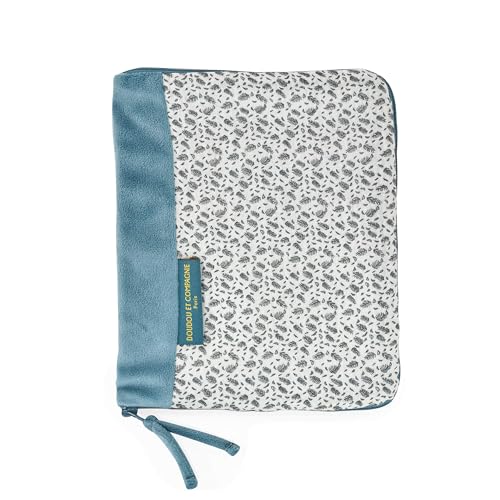 DOUDOU ET COMPAGNIE - Protège Carnet de Santé Bleu Imprimé - Collection YOCA LE KOALA - Protection Pratique - 22 cm - Matière 100% Lange Coton - Idée...