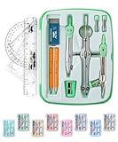 Mr. Pen- Geometry Set, 13 pcs, Mint Green, Compass for Geometry Compass Math, Geometry Kit Set with Shatterproof Storage Box, Math Compass, Geometry Set for School, Protractor and Compass Set