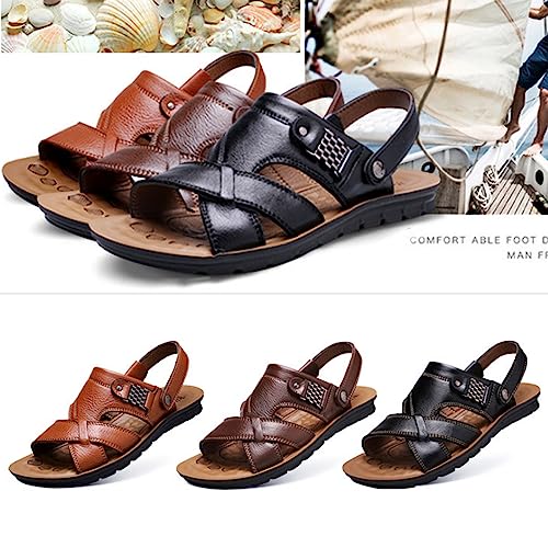 Men's Breathable Sports Sandals,Lightweight PU Leather Summer Orthopedic Hiking Slides Athletic for Men, Comfort Open Toe Outdoor Beach Walking Sneakers Shoes4