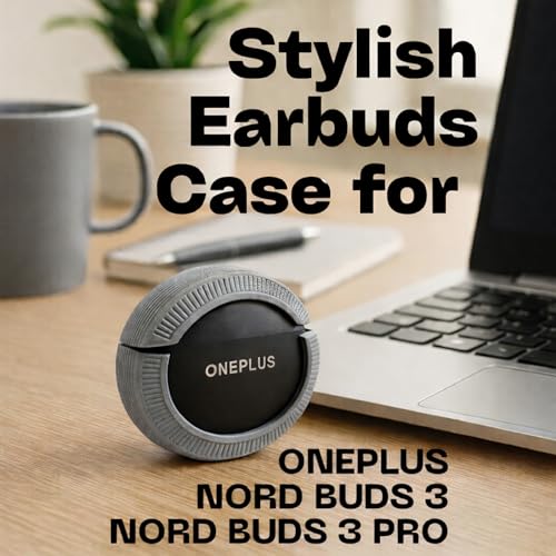 Image of THIRD DIMENSION Hard Case Cover Made for OnePlus Nord Buds 2R - with Built-in Lock, LED Indicator Cutout, Shockproof Exoskeleton Design with Hook (Silver Grey, Buds 3 or 3 PRO)