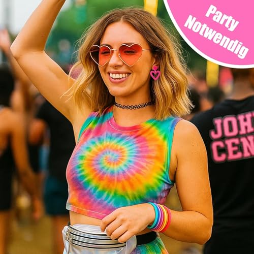 17 Stück 90er Jahre Accessoires, Retro Party Outfit Damen, 90er Jahre Outfit Damen Mit Silberner Bauchtasche Und Rosa Herzbrille, Handgelenkband Ohrringe, Tattoo Kette Für Musikfestivals Disco Parties