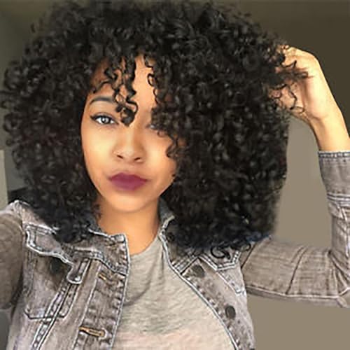 Perruque Afro bouclée raie latérale torsadée femmes noires