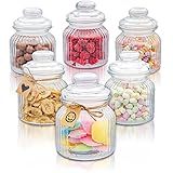 🍭 VINTAGE CANDY BAR GLÄSER: 6 Stk, 700ml, 11cm Durchmesser, 14,4cm hoch. Luftdicht, spülmaschinenfest & kratzfest. Perfekter Vintage-Genuss!
