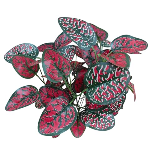 Image of Artificial Money Plant /Tree, Red, with Pot | Natural Looking, Ornamental Plant, Interior Decor, Home /Shop /Office Decor